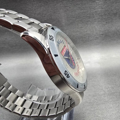 Bulova Caravelle 2022 Liberty Bowl Watch Men 46mm Silver Tone 43B172 New Battery3