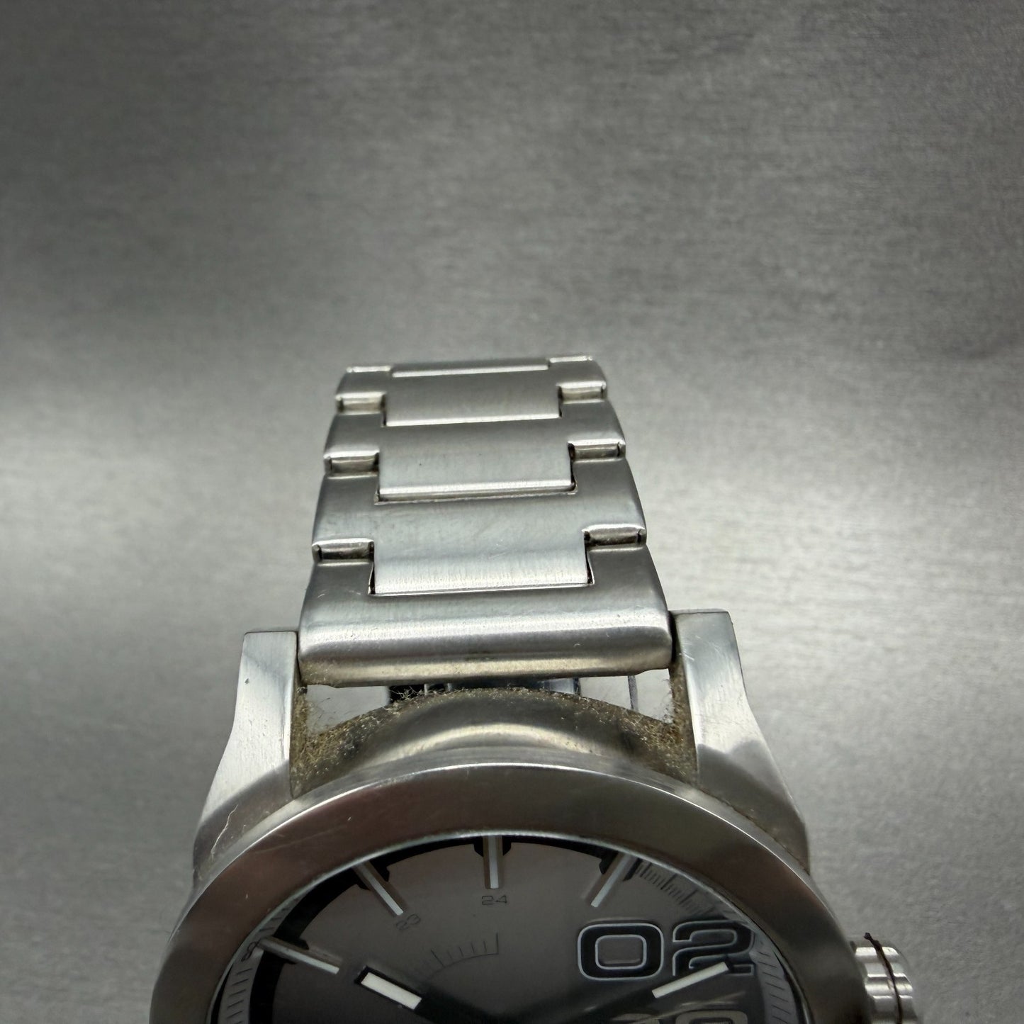 Diesel Double Down Watch Men 46mm Black Silver Round DZ-1679 New Battery5