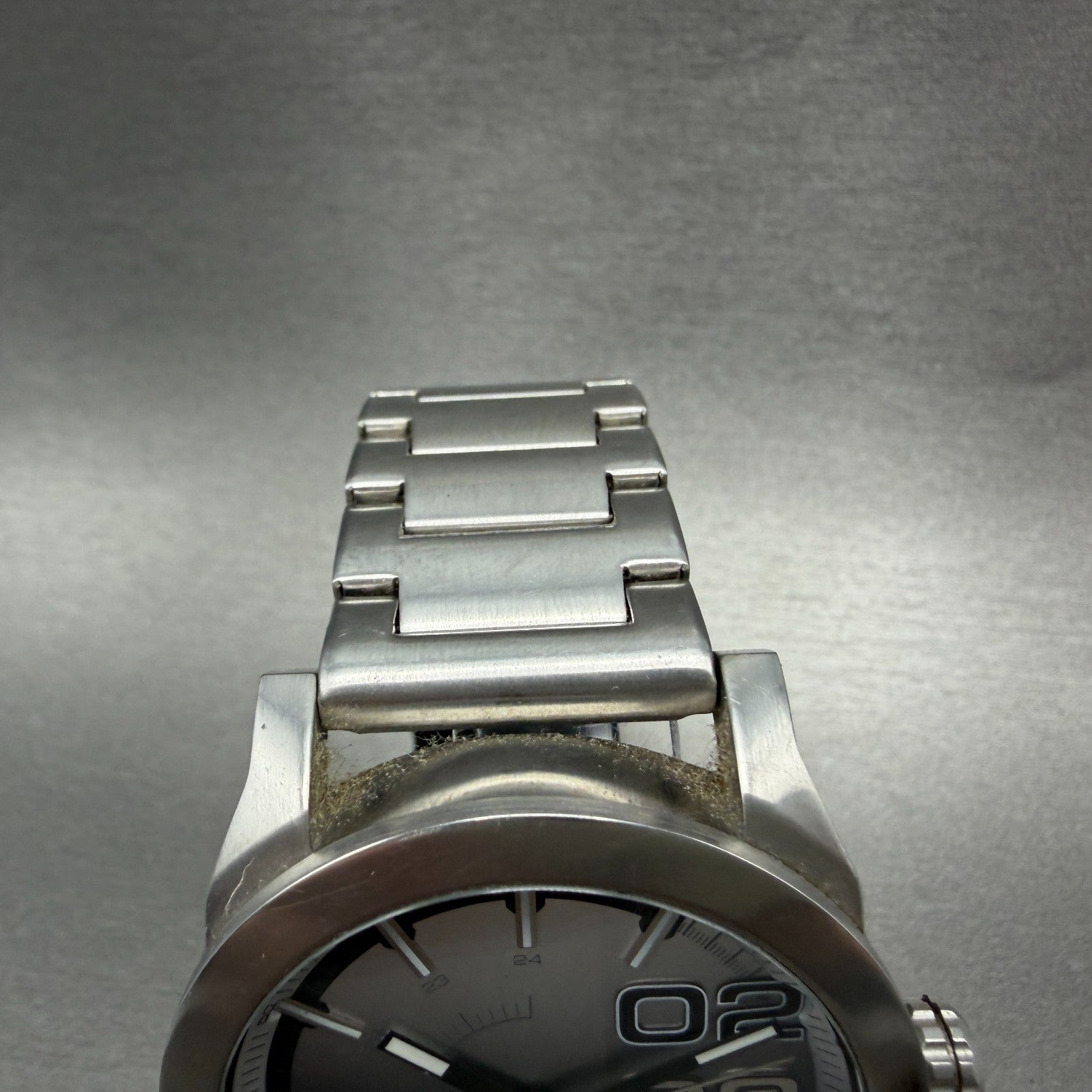 Diesel Double Down Watch Men 46mm Black Silver Round DZ-1679 New Battery5