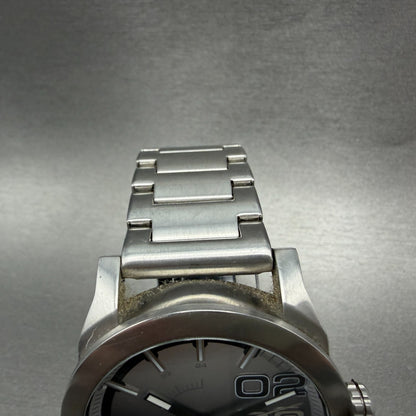 Diesel Double Down Watch Men 46mm Black Silver Round DZ-1679 New Battery5