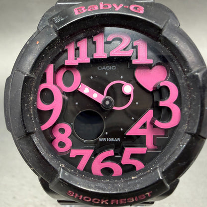 Casio Baby-G Watch Women 43mm Analog Digital Black Dial Black & Pink Tone NewBat1