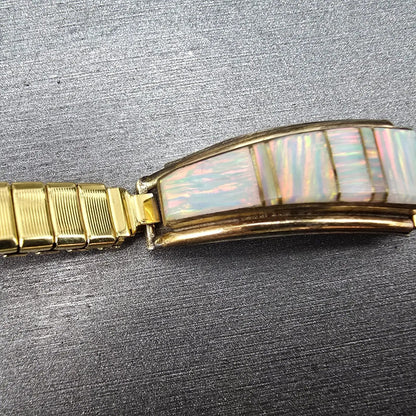 Navajo Sterling Silver Watch Band Tips 9mm Moonstone 1/20 12K SF  Vintage5