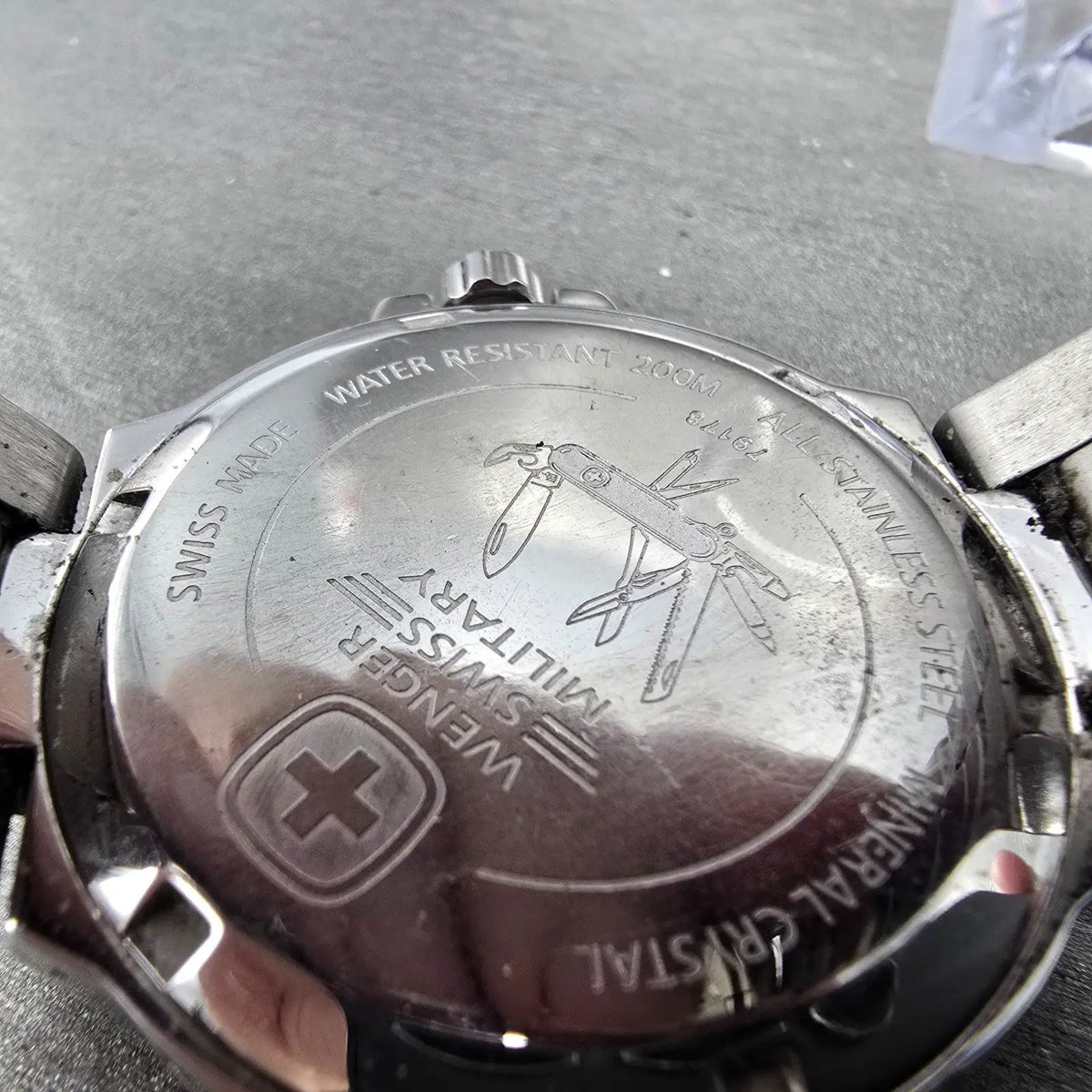 Wenger Swiss Military Dive Watch Men 40mm Blue Dial Steel Date READ!!! New Batt10