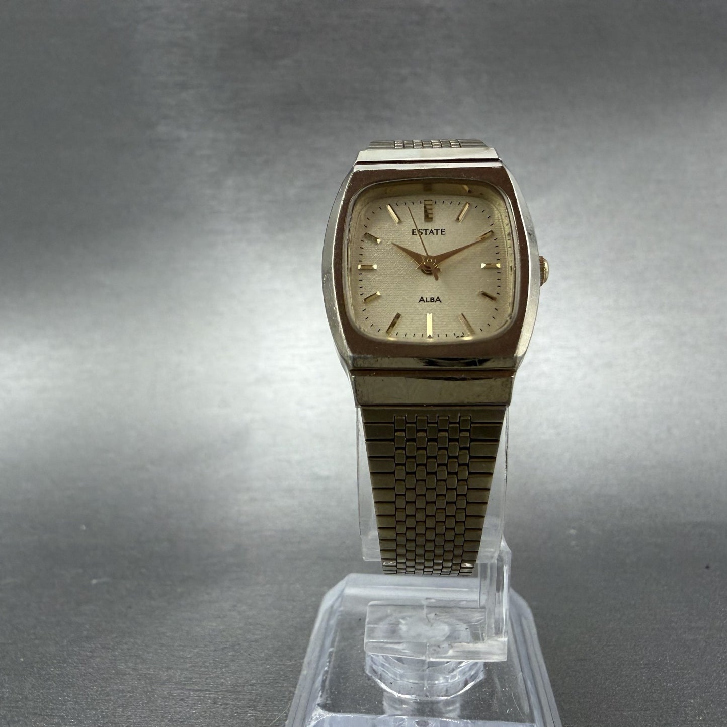 Seiko Alba Estate Tank Watch Women 21mm Champagne Dial Gold Tone New Battery5