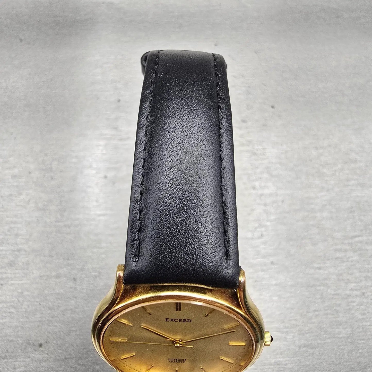 Citizen Exceed Watch Men 32mm Champagne Dial Gold Tone Round 5639-F60854 New Bat4