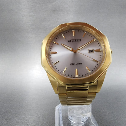 Citizen EcoDrive Corso Watch Men 40mm Silver Dial Gold Tone Date BM749257A5