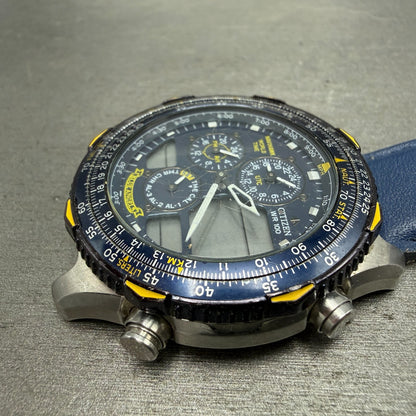Citizen Navihawk Blue Angels Watch Men 42mm Ana Digi Steel C300-Q00842 PARTS4