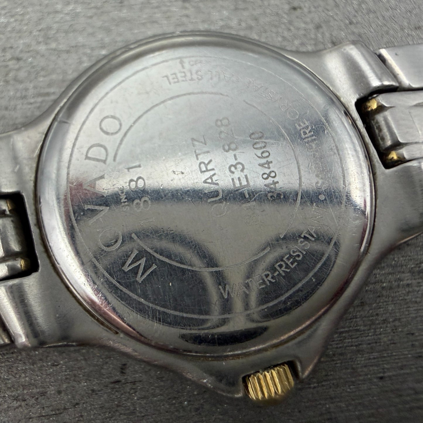 Movado Museum Watch Women 24mm Black Dial Two Tone Round READ!!!! 81-E3-828 Runs12