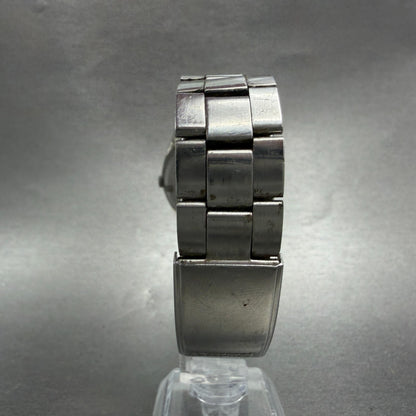 Seiko SQ Watch Men 35mm White Dial Silver Tone Daydate Round 7123-8429 New Batt7