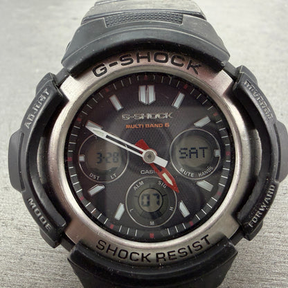 Casio G-Shock AWG-M100 Watch Men 49mm Gray Dial Black Tone Solar Works READ!!!1