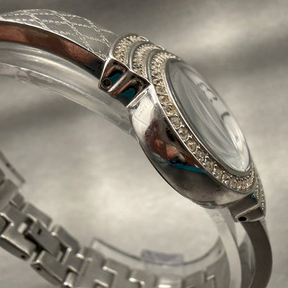 Bulova Watch Women 27mm White Dial Silver Tone Oval 96L002 Crystals New Battery3