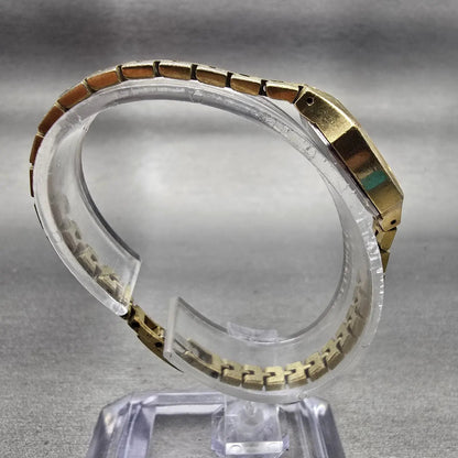 Seiko Watch Women 17mm Gold Dial Gold Tone Hexagon 1400-5319 New Battery Vintage8