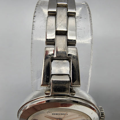 Seiko Watch Women 21mm White Dial Silver Tone Round 1N01-0PK0 New Battery