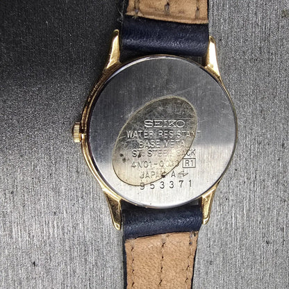Seiko Watch Women 25mm White Dial Gold Tone Round 4N01-0010 New Battery Vintage10
