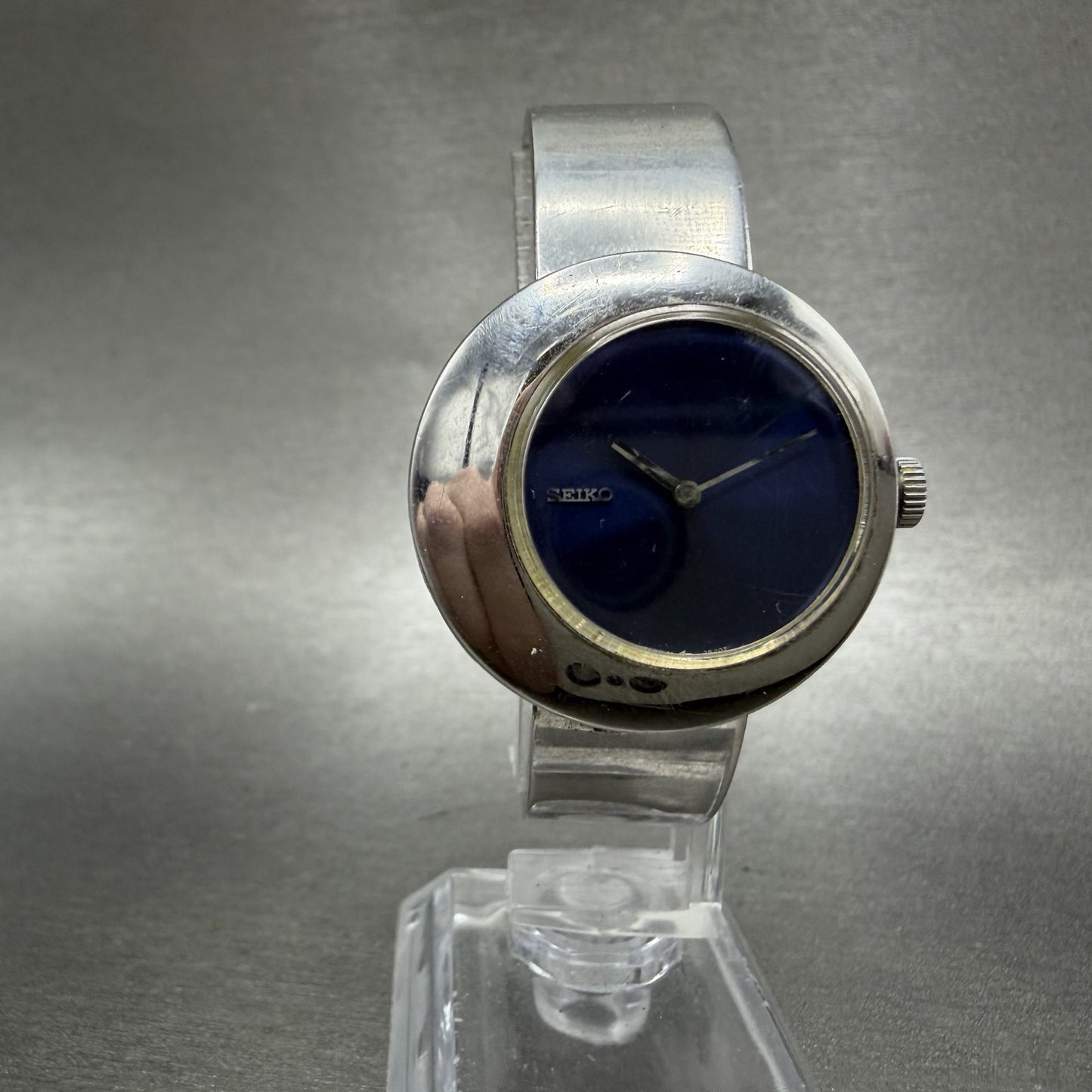 Seiko Watch Women 30mm Blue Dial Silver Tone Round Manual 111020 PARTS6