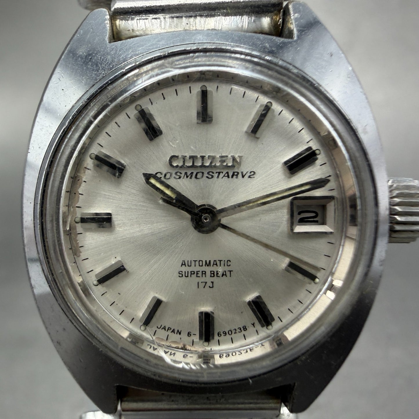 Citizen CosmoStar V2 Watch Women 25mm Silver Dial Silver Tone Date AutomaticRuns1