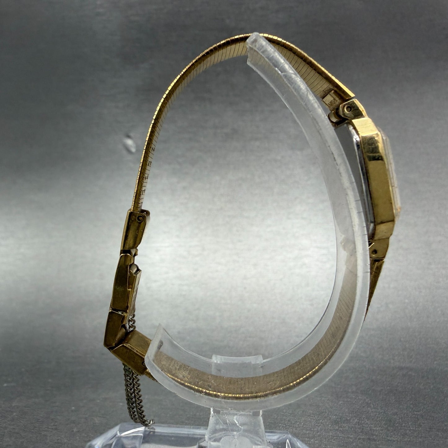 Seiko Watch Women 17mm Champagne Dial Gold Tone Octagon 4N00-5139 New Batt VTG8