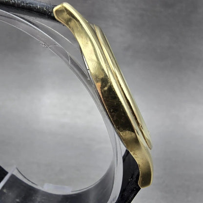 Movado Museum Watch Men 35mm Black Dial Gold Tone Round 87 E4 0863 New Battery K3