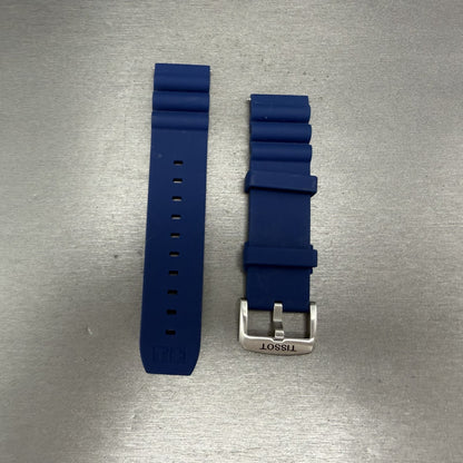 Tissot Blue Silicone Band 22mm T640.117 ZT QSQ Connected Two Piece Steel Buckle0