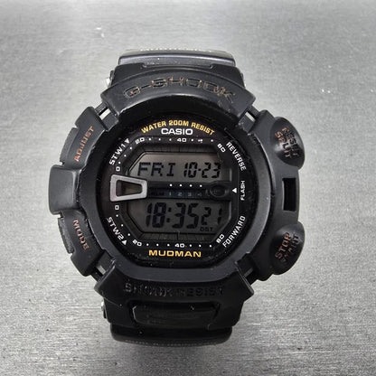 Casio G-Shock Mudman G-9000 Watch Men 46mm Black Gray Chrono Alarm READ New Batt0