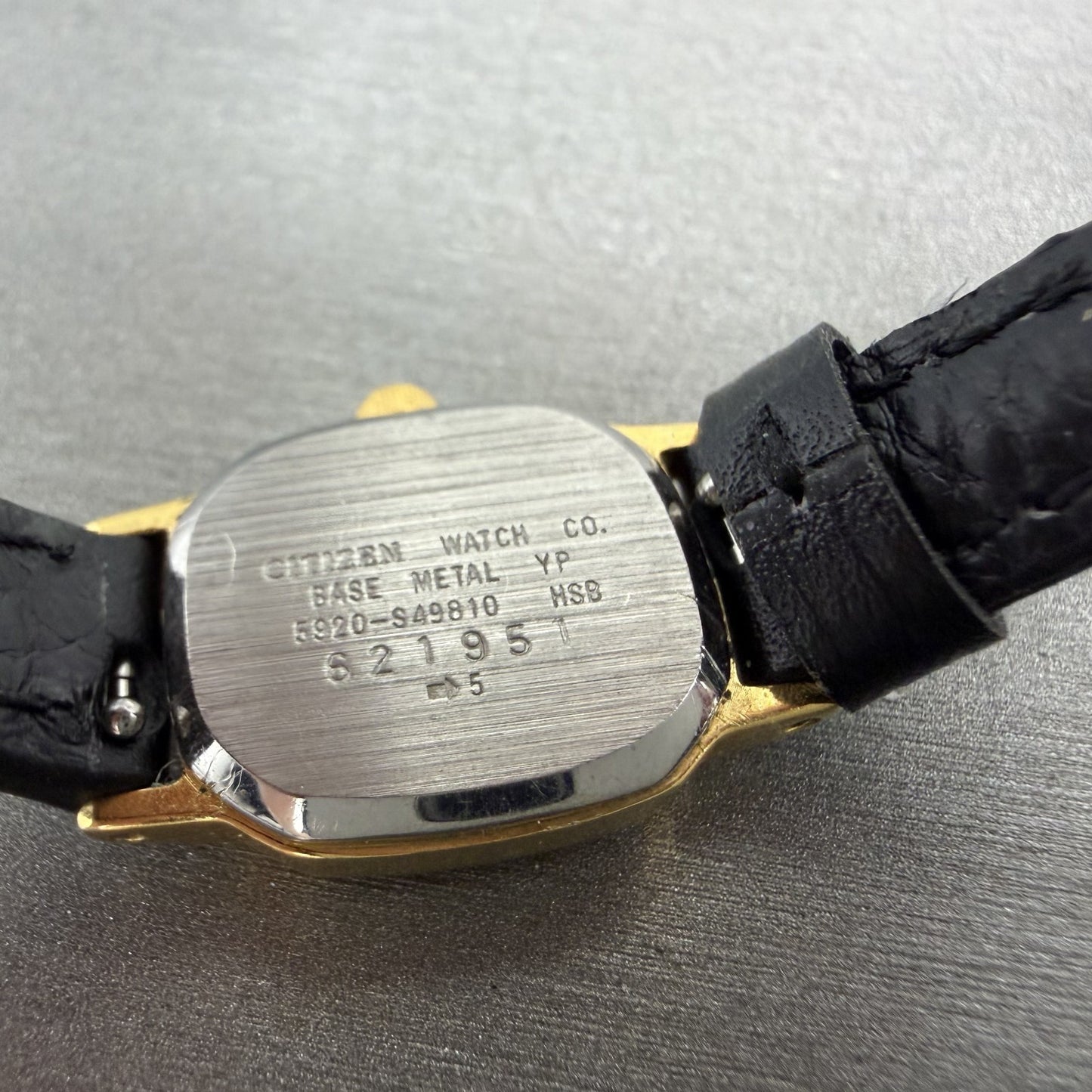 Citizen CQ Watch Women 17mm Black Dial Gold Tone Octagon 5920S49810 New Batt9