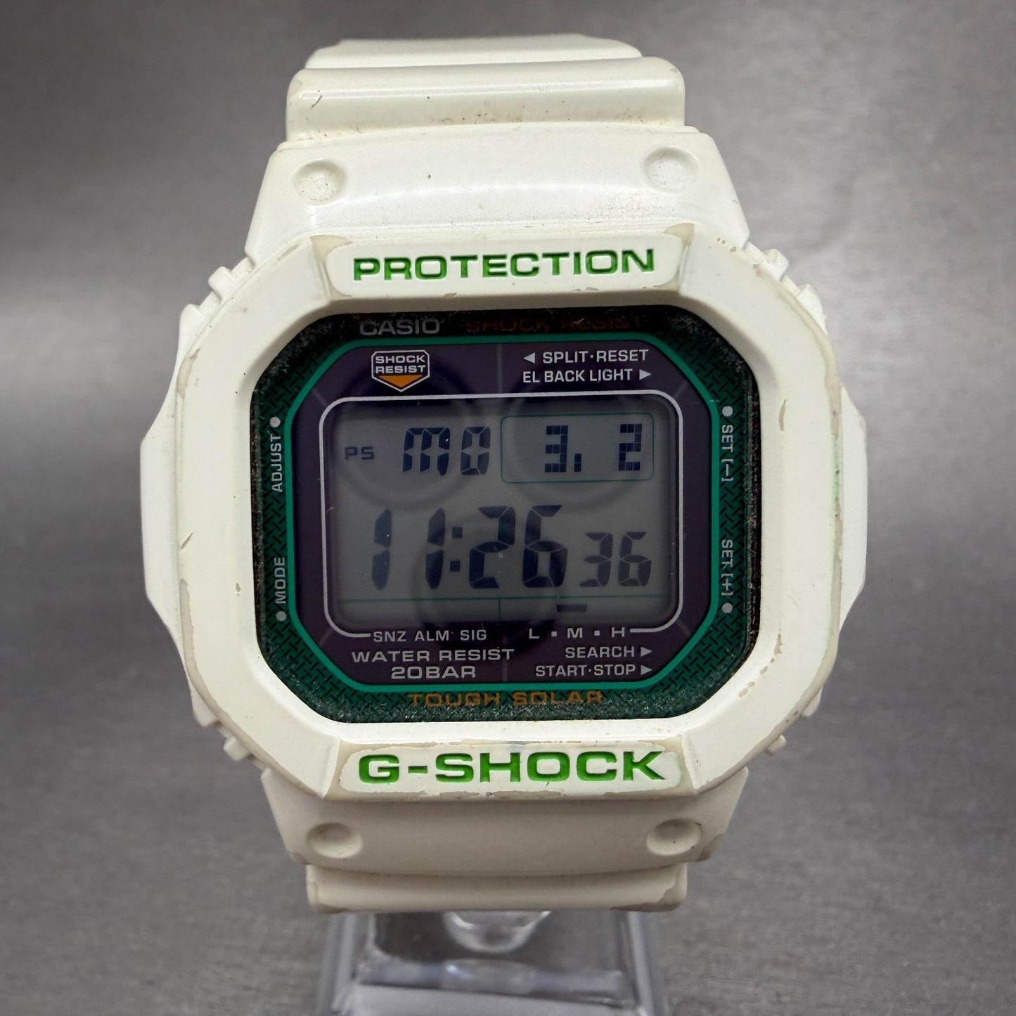 Casio G-Shock G-5600GR Watch Men 45mm White Solar Alarm Chronograph Works0