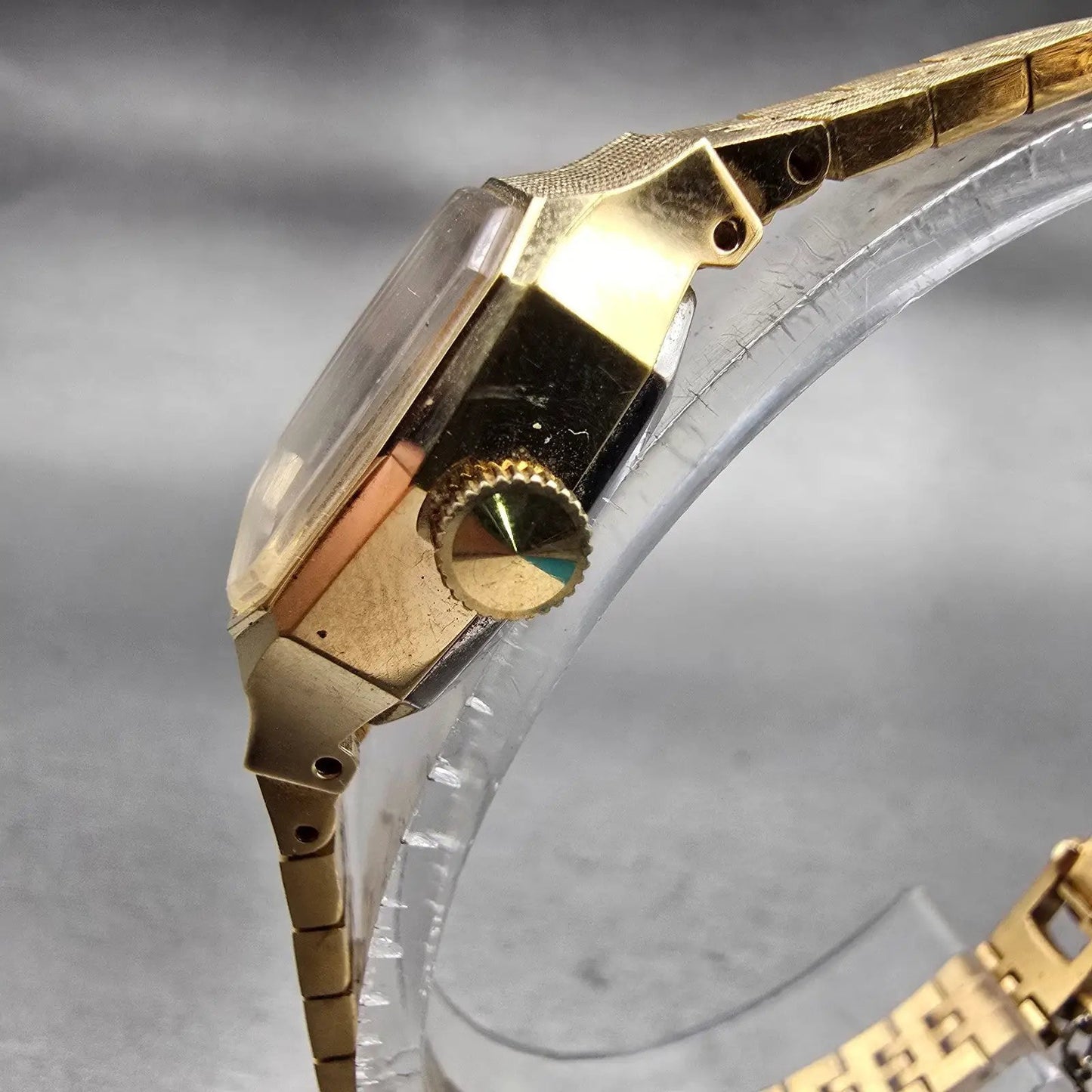 Seiko Watch Women 19mm Brown Dial Gold Tone Rectangle 1100-4899 Manual Wind VTG2
