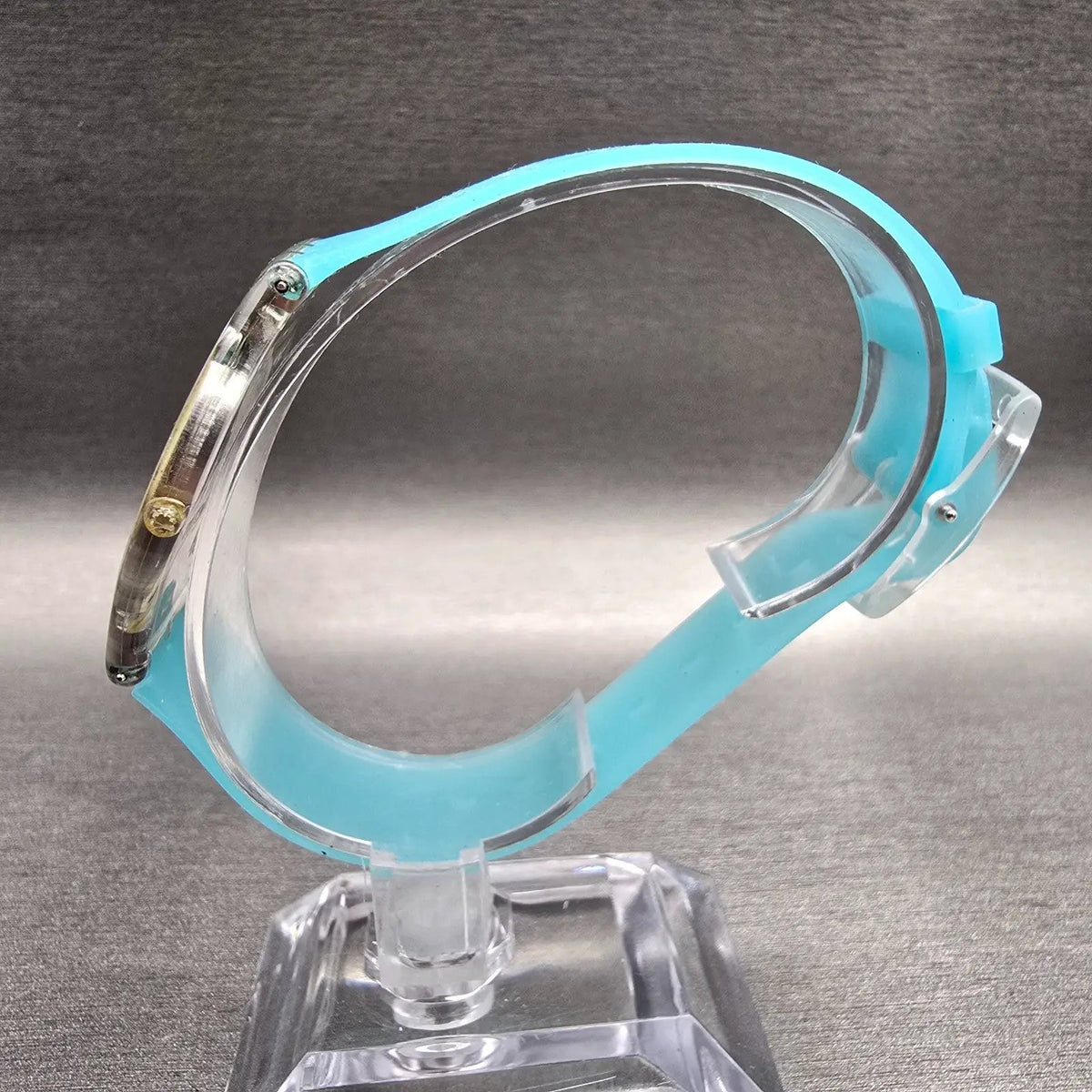 Swatch Skin Mille Linie Watch Women 34mm Silver Dial Clear Case SFK140 New Batt6