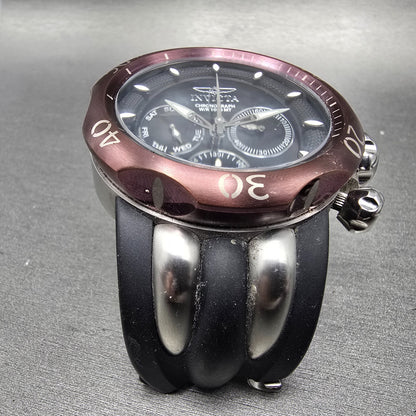 Invicta Venom Chronograph Watch Men 50mm Black Dial Silver Tone 26662 NewBattery2