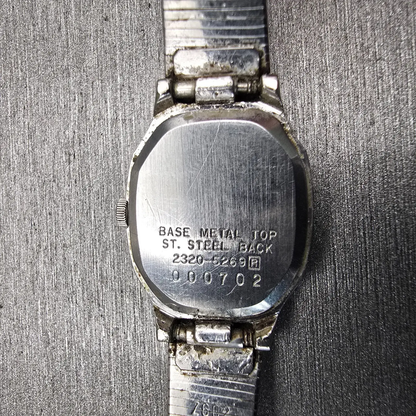 Seiko Watch Women 18mm Silver Dial Silver Tone Rectangle 2320-5269 New Battery10
