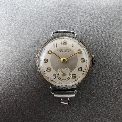 Seiko Chronometer Watch Women 22mm White Dial Silver Tone Manual Wind Runs0