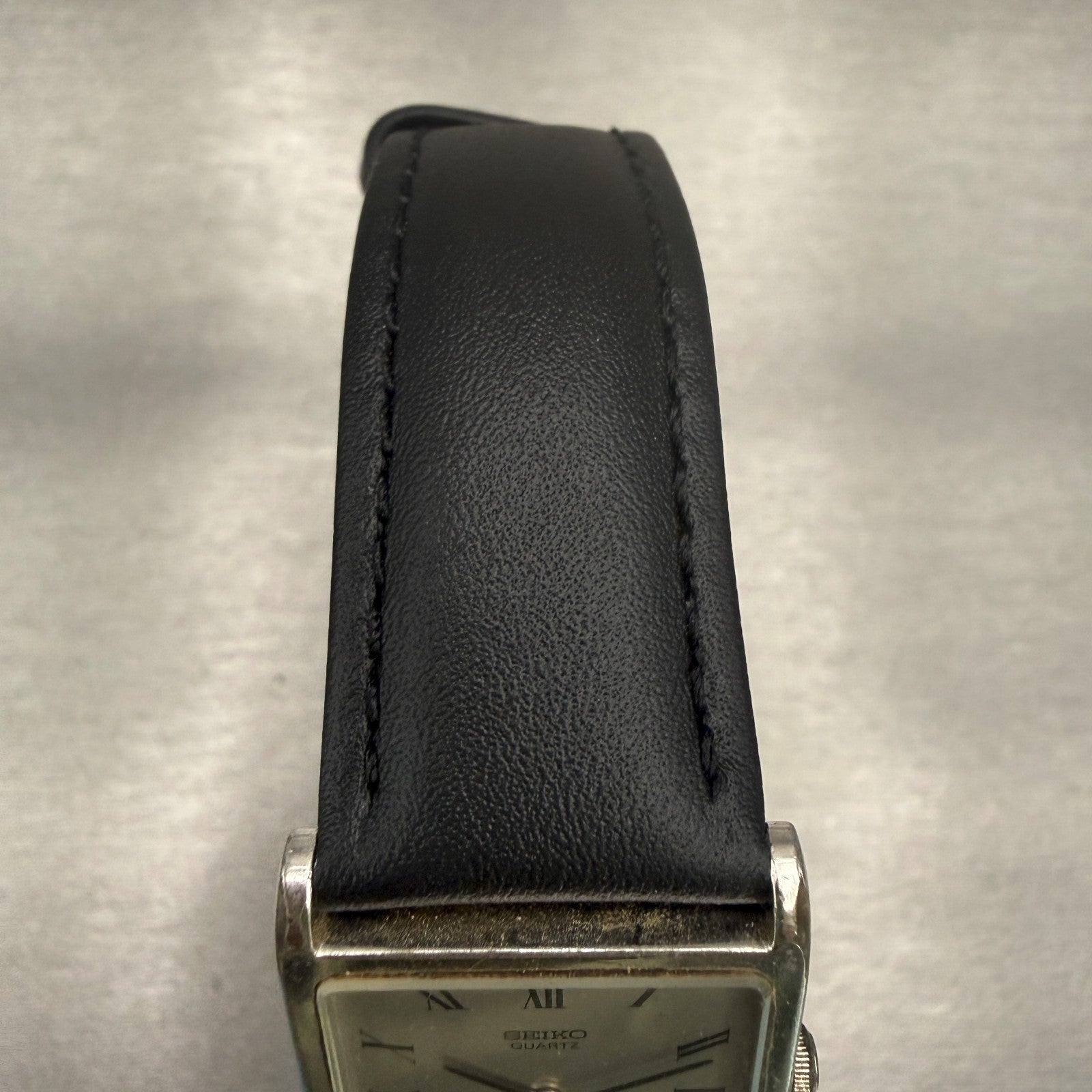 Seiko Tank Watch Men 24mm Silver Dial Silver Tone Rectangle 2620-5000 New Batt4