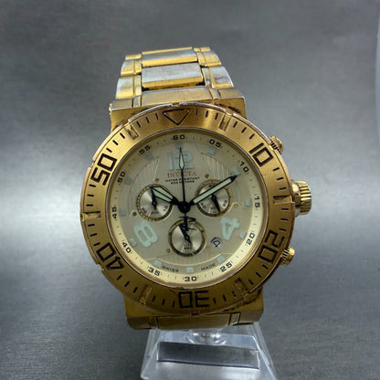 Invicta Reserve Ocean Reef Chrono Watch Men 46mm Champagne Dial Gold New Batt5