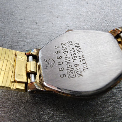 Seiko Watch Women 17mm Champange Dial Gold Tone Round 2C200149 New Battery12