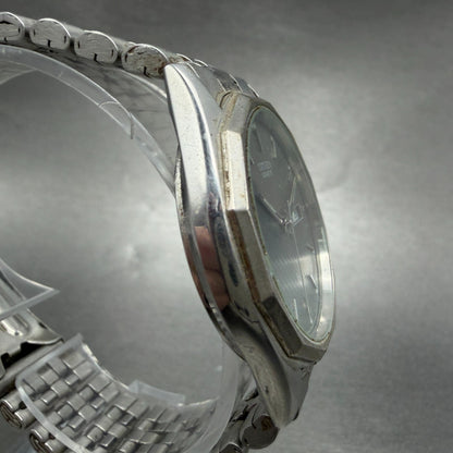 Citizen CQ Watch Men 35mm Gray Dial Silver Tone Daydate 6100-847521 New Battery3