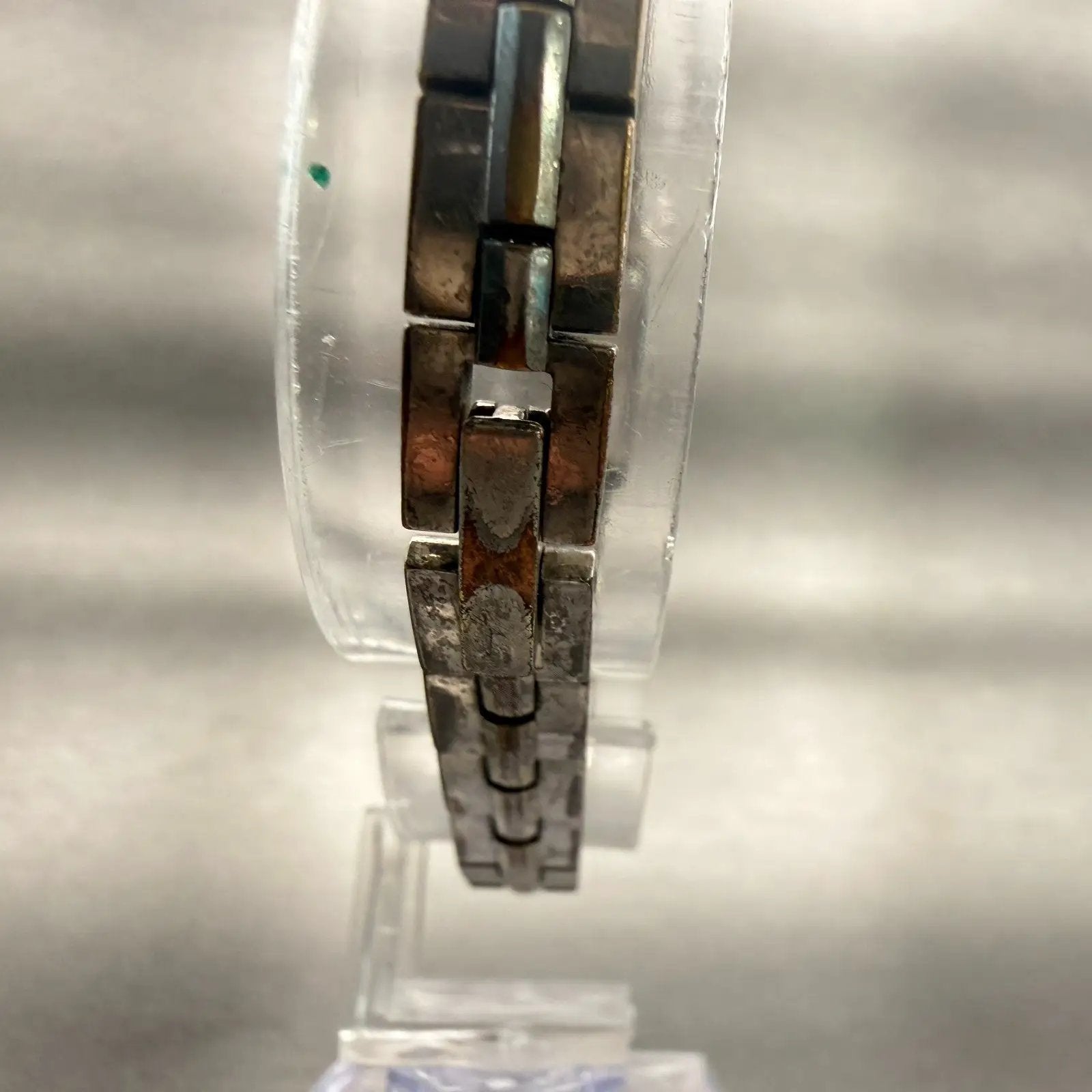 Seiko Watch Women 13mm Pink Dial Silver Tone Rectangle 2E20-0AY0 New Battery VTG7