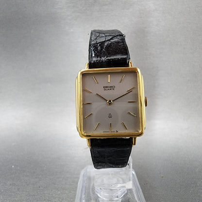Seiko Watch Women 24mm Gray Dial Gold Tone Rectangle 433350 New Battery5