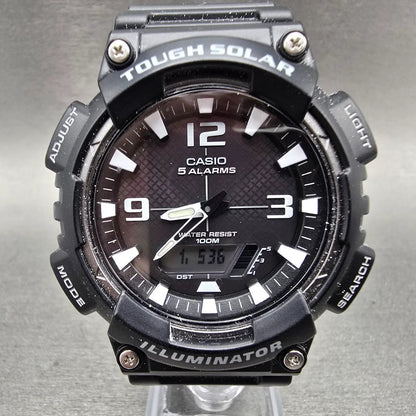 Casio AQ-S810W Watch Men 47mm Black Alarm Chronograph Analog Digital Solar Runs0