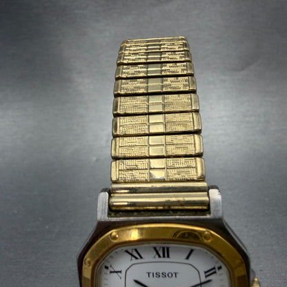 Tissot Seastar Watch Men 30mm White Dial Two Tone Date Octagon PARTS5