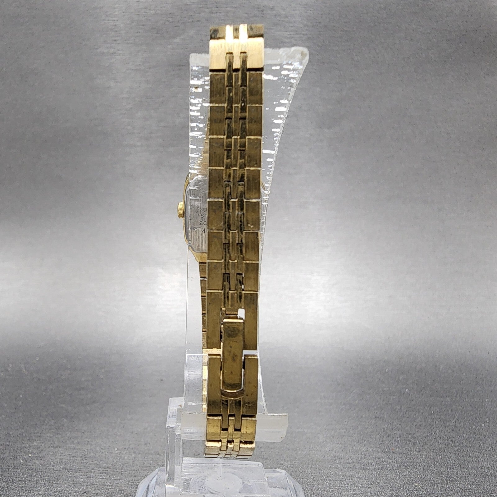 Seiko Watch Women 16mm Gold Dial Gold Tone Octagon 2C205209 New battery6