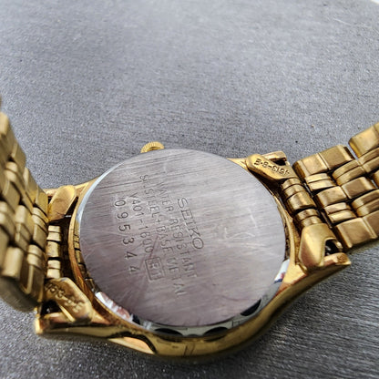 Seiko watch Women 24mm Champagne Dial Gold Tone Round V4011600 New Battery9