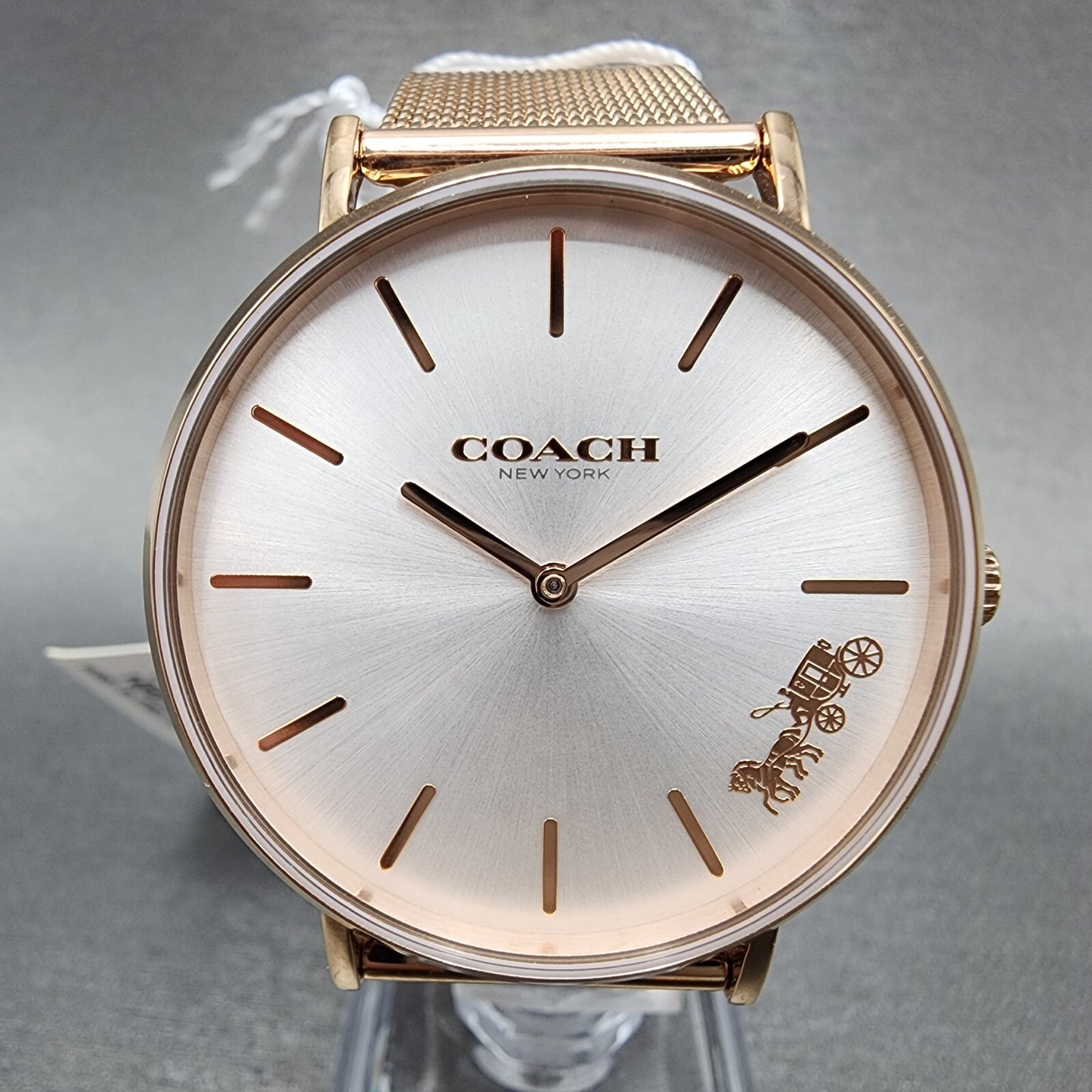 Coach Perry Horse Watch Women 36mm White Dial Rose Gold Tone Round 145031261