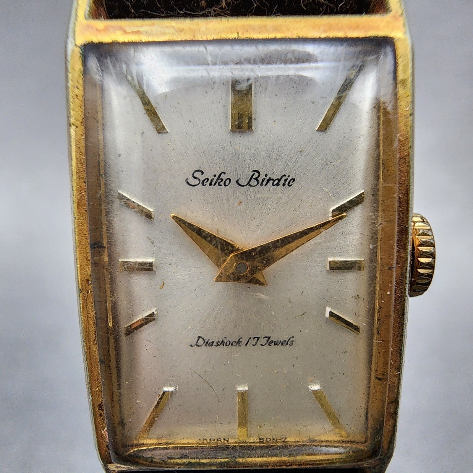 Seiko Birdie Watch Women 17mm White Dial Gold Plated Manual Wind 28019 Runs1