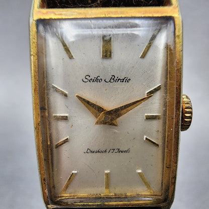 Seiko Birdie Watch Women 17mm White Dial Gold Plated Manual Wind 28019 Runs1