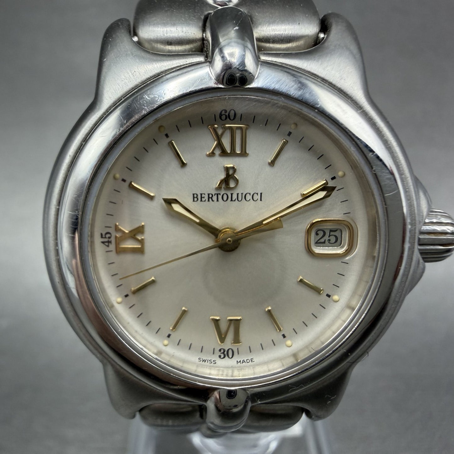 Bertolucci Pulchra Watch Women 29mm Silver Dial Stainless Steel Date New Battery1