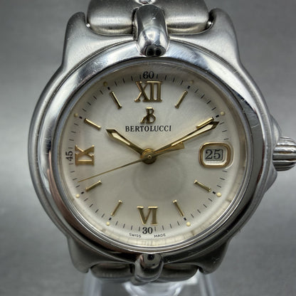 Bertolucci Pulchra Watch Women 29mm Silver Dial Stainless Steel Date New Battery1