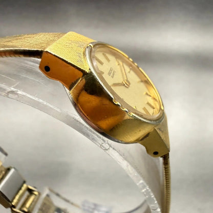 Seiko Watch Women 19mm Champagne Dial Gold Tone Round 16-0129 New Battery VTG3