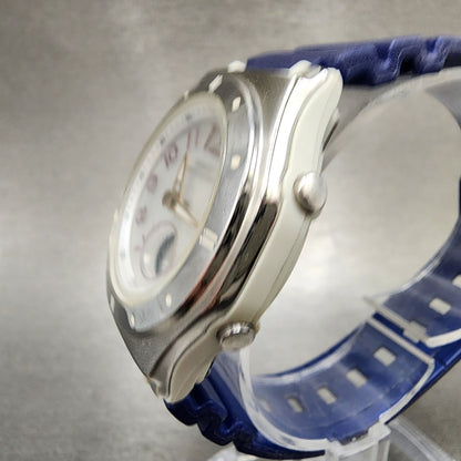Casio Wave Ceptor Watch Women 34mm White Dial White Tone Date LWAM143 New BattB2