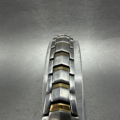 Seiko Watch Women 14mm Silver Dial Two Tone Rectangle 2e200at0 New Battery4