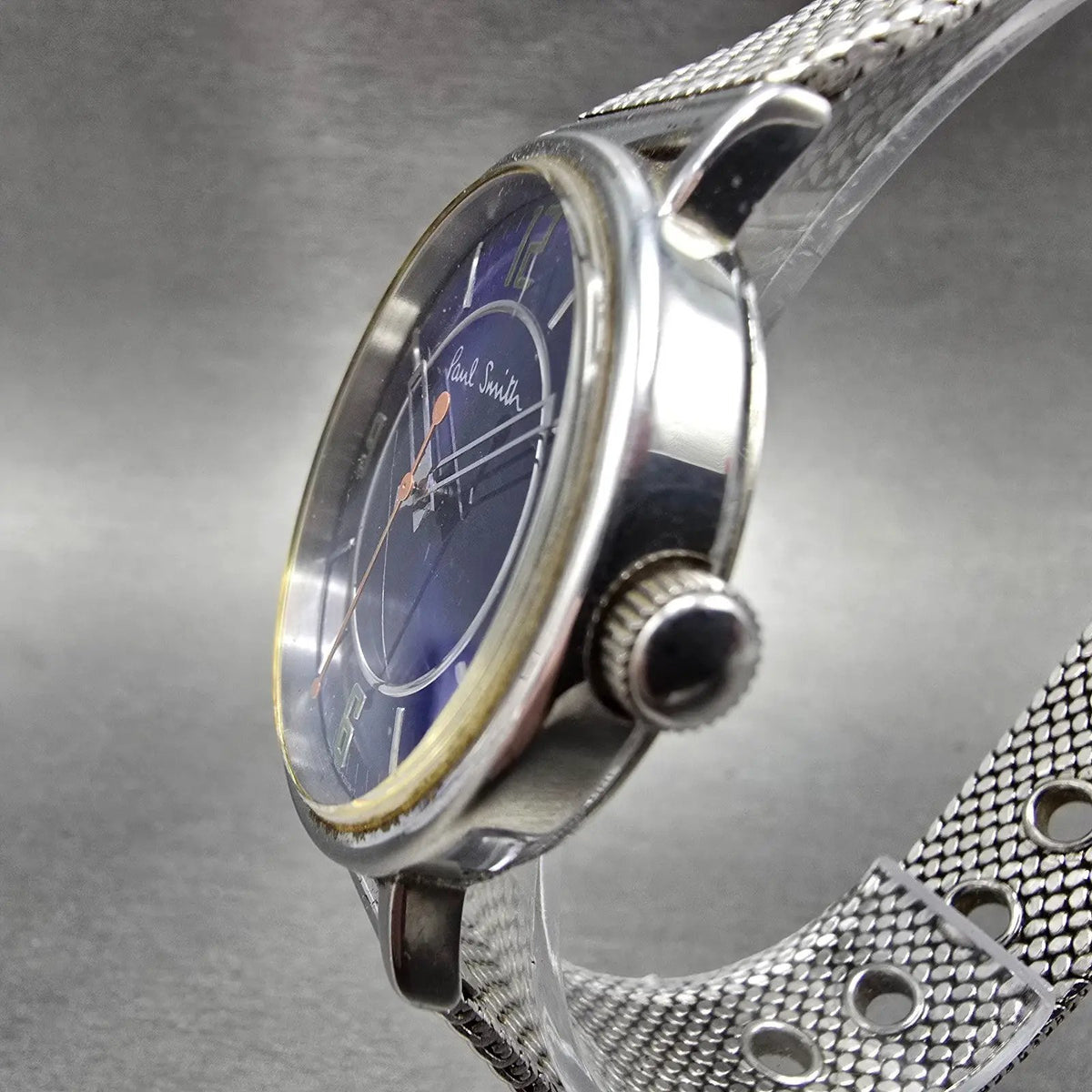 Paul Smith Watch Men 36mm Blue Dial Silver Tone Round 6034-H19519 New Battery2